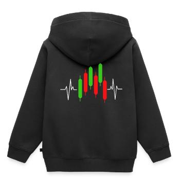 Börse - Kinder Premium Organic Hoodie - Schwarz - Hinten - AI Model Kid Male (0cm)