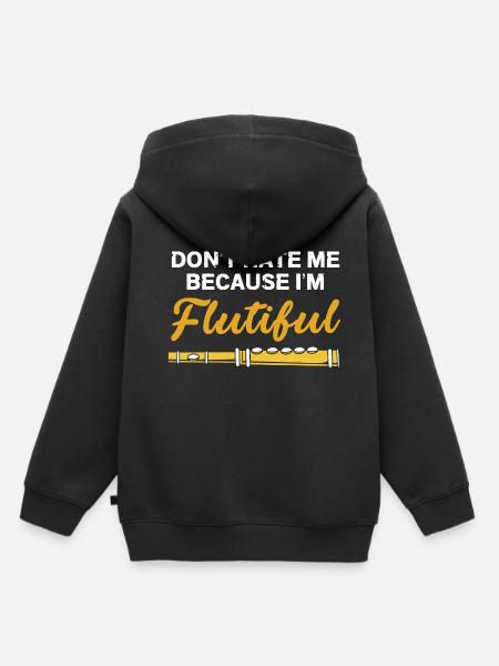 Flöte - Kinder Premium Organic Hoodie - Schwarz