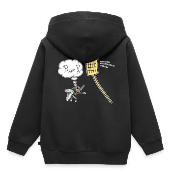 Fly Funny Fly Swatter Funny Vector Nouveau - Sweat Premium à capuche enfant bio - noir - Dos - AI Model Kid Male (0cm)