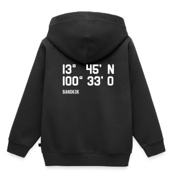 Bangkok koordinaten - Kinder Premium Organic Hoodie - Schwarz - Hinten - AI Model Kid Male (0cm)