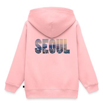 seoul korea - Kids Premium Organic Hoodie - rose - Back - AI Model Kid Female (0cm)
