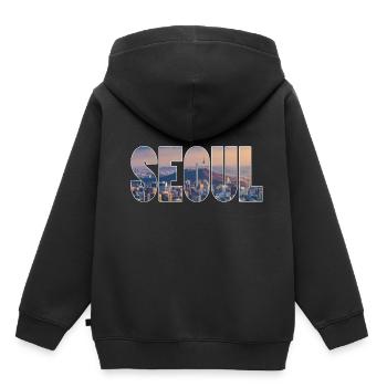 seoul korea - Kinder Premium Organic Hoodie - Schwarz - Hinten - AI Model Kid Male (0cm)