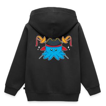 Oktopus - Kinder Premium Organic Hoodie - Schwarz - Hinten - AI Model Kid Male (0cm)