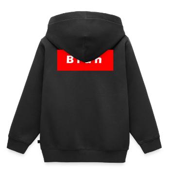 bruh - Kids Premium Organic Hoodie - black - Back - AI Model Kid Male (0cm)