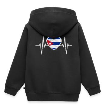 Cuba Cuba Drapeau Coeur National Havane Cadeau - Sweat Premium à capuche enfant bio - noir - Dos - AI Model Kid Male (0cm)