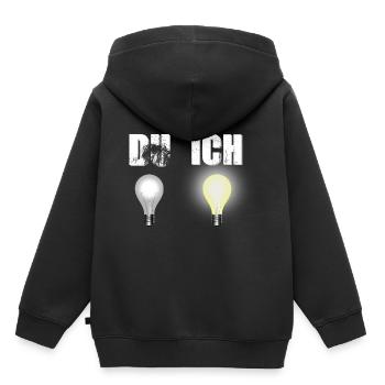Ampoule Intelligente Moi Tu - Sweat Premium à capuche enfant bio - noir - Dos - AI Model Kid Male (0cm)