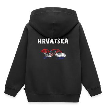Nation Design Hrvatska Kuna - b9y - Sweat Premium à capuche enfant bio - noir - Dos - AI Model Kid Male (0cm)