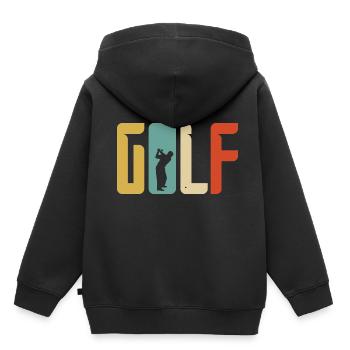 Golf Geschenk Retro Abschlag - Kinder Premium Organic Hoodie - Schwarz - Hinten - AI Model Kid Male (0cm)