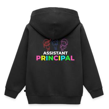 Chef d’établissement Directeur Directeur Directeur de la direction de l’école - Sweat Premium à capuche enfant bio - noir - Dos - AI Model Kid Male (0cm)