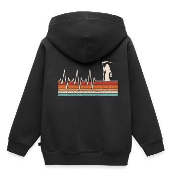 Heartbeat Grim Reaper - Kids Premium Organic Hoodie - black - Back - AI Model Kid Male (0cm)