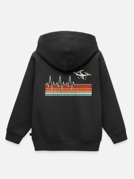 Drohnenpilot Herzschlag - Kinder Premium Organic Hoodie - Schwarz