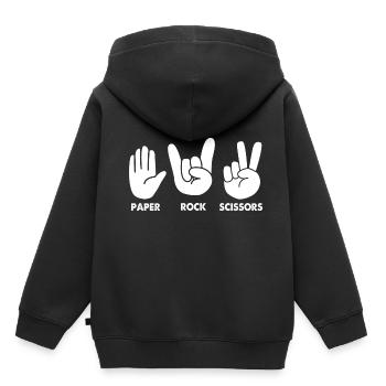scissors stone paper - Kids Premium Organic Hoodie - black - Back - AI Model Kid Male (0cm)