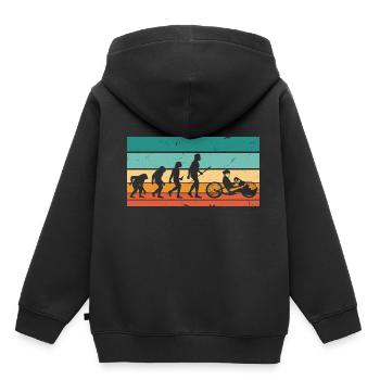 Vintage Evolution Handbike - Kinder Premium Organic Hoodie - Schwarz - Hinten - AI Model Kid Male (0cm)