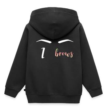 Microblading Artist I sourcils maquillage cosmétique - Sweat Premium à capuche enfant bio - noir - Dos - AI Model Kid Male (0cm)