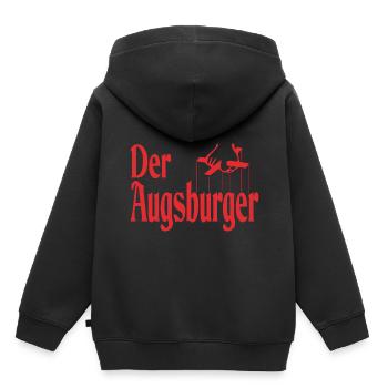 Der Augsburger - Kinder Premium Organic Hoodie - Schwarz - Hinten - AI Model Kid Male (0cm)