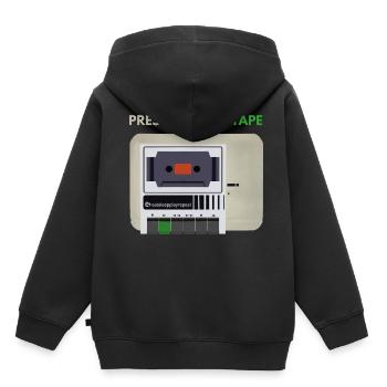 appuyez sur play sur bande - Sweat Premium à capuche enfant bio - noir - Dos - AI Model Kid Male (0cm)