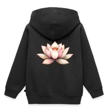 Lotusblüte - Kinder Premium Organic Hoodie - Schwarz - Hinten - AI Model Kid Male (0cm)