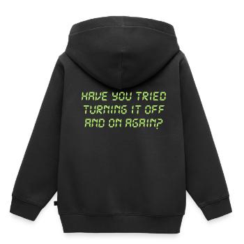 Allumer et éteindre - Sweat Premium à capuche enfant bio - noir - Dos - AI Model Kid Male (0cm)