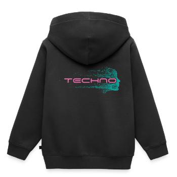 Techno Musik DJ Festival edm Party - Kinder Premium Organic Hoodie - Schwarz - Hinten - AI Model Kid Male (0cm)