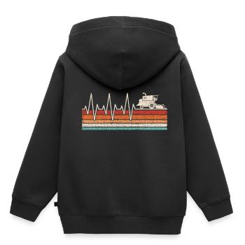 Combiner Heartbeat - Sweat Premium à capuche enfant bio - noir - Dos - AI Model Kid Male (0cm)