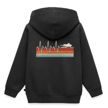 Motorschlitten Herzschlag - Kinder Premium Organic Hoodie - Schwarz - Hinten - AI Model Kid Male (0cm)
