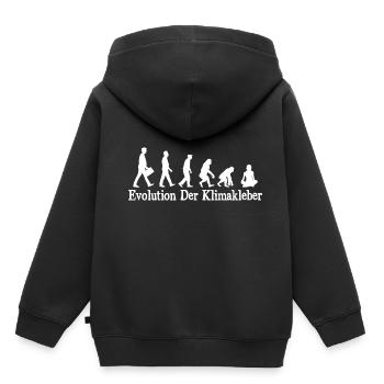 Évolution des adhésifs climatiques - Sweat Premium à capuche enfant bio - noir - Dos - AI Model Kid Male (0cm)