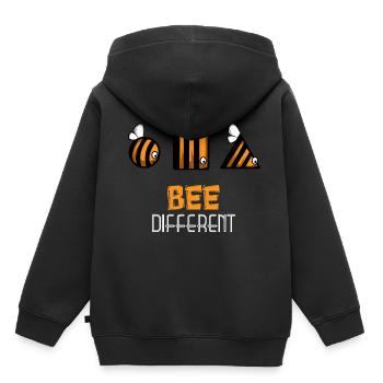 Bee Differents Différents et uniques - Sweat Premium à capuche enfant bio - noir - Dos - AI Model Kid Male (0cm)