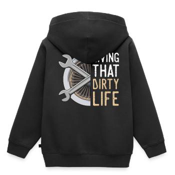 Aviation 3000000000000000 - Sweat Premium à capuche enfant bio - noir - Dos - AI Model Kid Male (0cm)