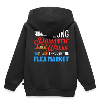 Flea Market Flea Market Funny Articles Market - Kids Premium Organic Hoodie - black - Back - AI Model Kid Male (0cm)