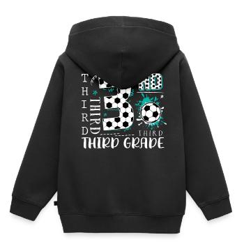 3. Klasse Fußball - Kinder Premium Organic Hoodie - Schwarz - Hinten - AI Model Kid Male (0cm)