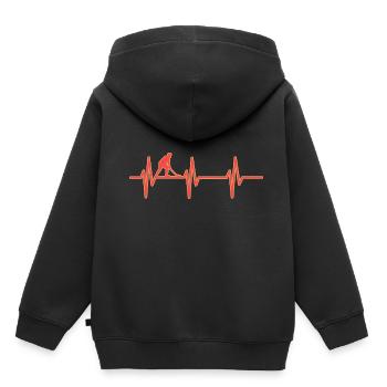 Feldhockey Herzschlag - Kinder Premium Organic Hoodie - Schwarz - Hinten - AI Model Kid Male (0cm)