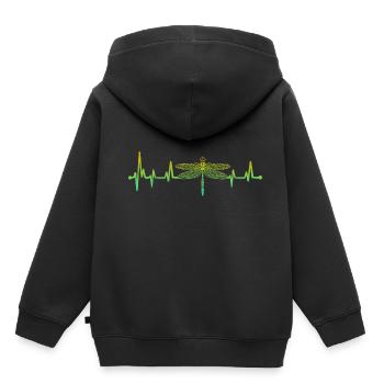 Heartbeat Dragonfly Dragonflies Dragonfly - Kids Premium Organic Hoodie - black - Back - AI Model Kid Male (0cm)