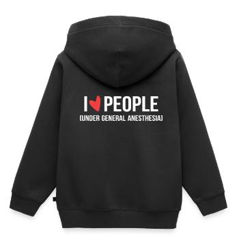 I Love People Under General Anesthesia Arzt oder A - Kinder Premium Organic Hoodie - Schwarz - Hinten - AI Model Kid Male (0cm)
