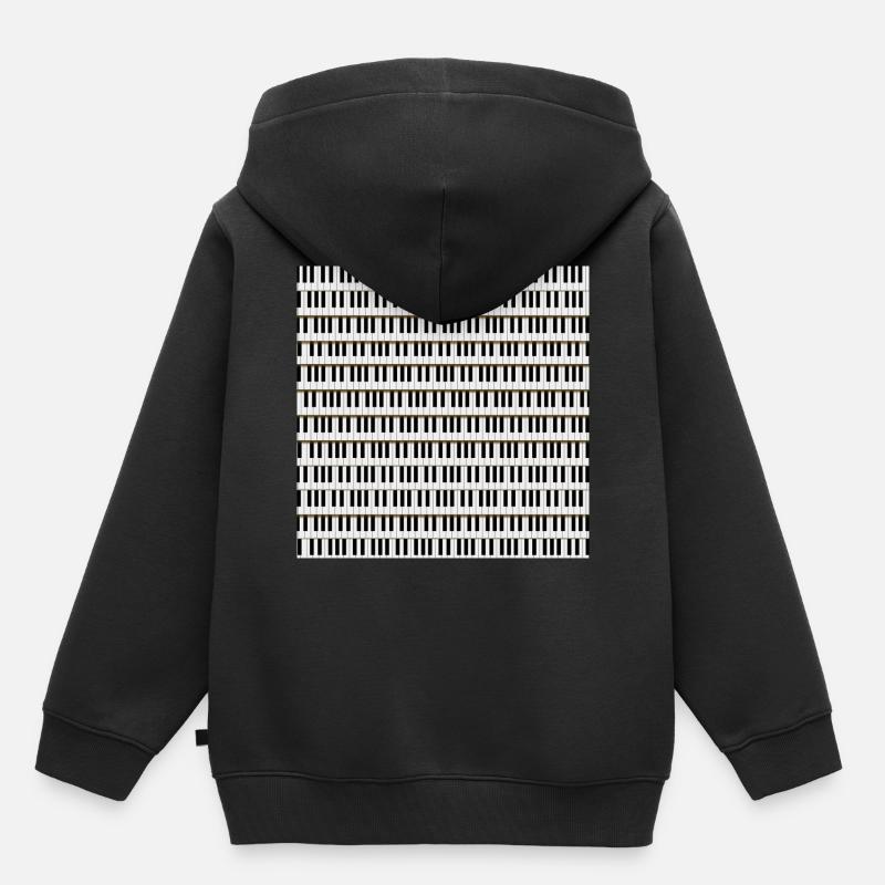 Clavier de piano - Sweat Premium à capuche enfant bio - noir