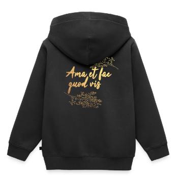 Latein - Kinder Premium Organic Hoodie - Schwarz - Hinten - AI Model Kid Male (0cm)