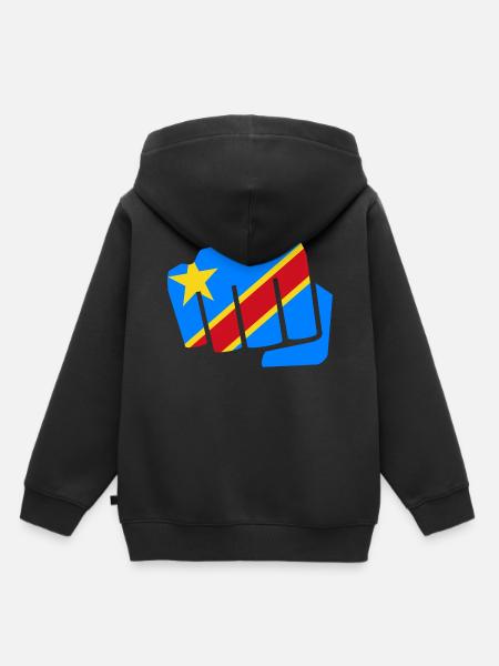Congo Zaïre Kongu DR Congo Congo drapeau cadeau - Sweat Premium à capuche enfant bio - noir