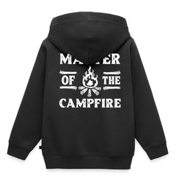 Lagerfeuer Grill Geschichten Camping Zelten - Kinder Premium Organic Hoodie - Schwarz - Hinten - AI Model Kid Male (0cm)