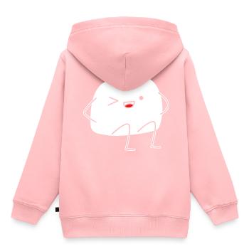 Stein Schere Papier - Kinder Premium Organic Hoodie - Rosa - Hinten - AI Model Kid Female (0cm)