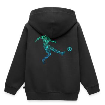 Soccer Calligram Soccer Ball Football Lover - Kinder Premium Organic Hoodie - Schwarz - Hinten - AI Model Kid Male (0cm)