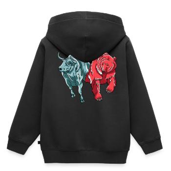 Bull Vs. Bear Crypto Chart Crypto Crypto-monnaie Hodler - Sweat Premium à capuche enfant bio - noir - Dos - AI Model Kid Male (0cm)