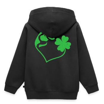 Pingouin Shamrock Lucky Charm Amour - Sweat Premium à capuche enfant bio - noir - Dos - AI Model Kid Male (0cm)