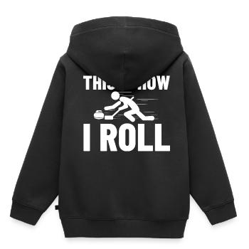Curling Sport Spiel Spieler Curlingsteine Eis - Kinder Premium Organic Hoodie - Schwarz - Hinten - AI Model Kid Male (0cm)