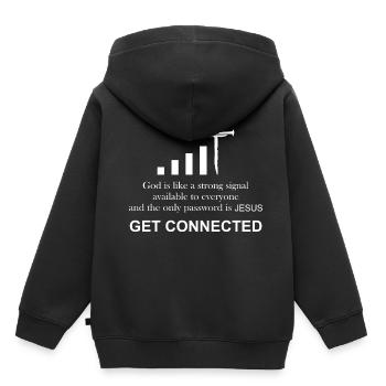 Prêtre catholique | Drôle de cadeau | - Sweat Premium à capuche enfant bio - noir - Dos - AI Model Kid Male (0cm)