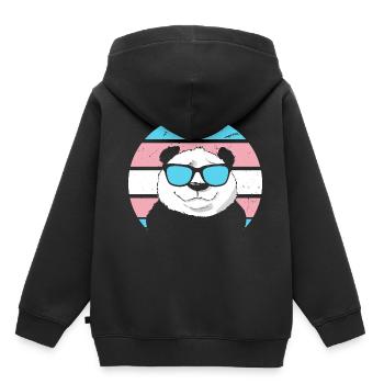 Transgender Panda - Kinder Premium Organic Hoodie - Schwarz - Hinten - AI Model Kid Male (0cm)