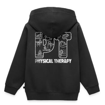 Physio pratique de la physiothérapie - Sweat Premium à capuche enfant bio - noir - Dos - AI Model Kid Male (0cm)