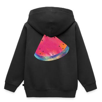 Bunte Wassermelone Sommer Lebensmittel - Kinder Premium Organic Hoodie - Schwarz - Hinten - AI Model Kid Male (0cm)