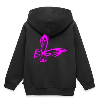 Papillon neon - Sweat Premium à capuche enfant bio - noir - Dos - AI Model Kid Male (0cm)