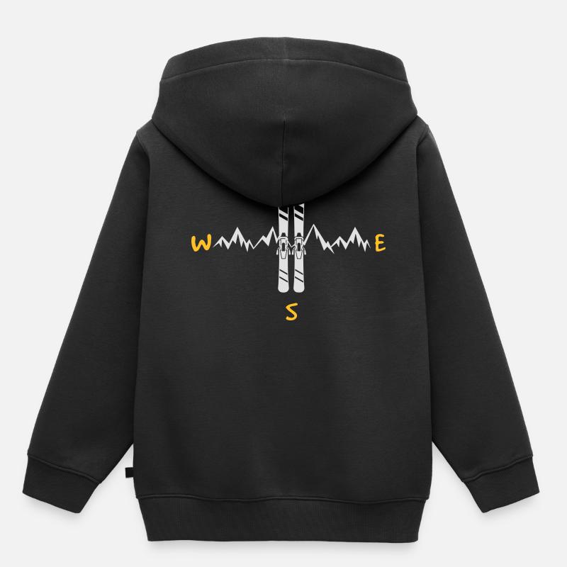 Funny - Skiing wind Direction - Kinder Premium Organic Hoodie - Schwarz