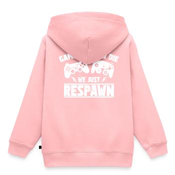 Gamers Jamais le juste Respawn - Gamers Gift - Sweat Premium à capuche enfant bio - rose - Dos - AI Model Kid Female (0cm)