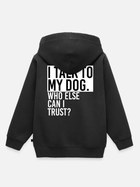 Rede mit Hund - Kinder Premium Organic Hoodie - Schwarz